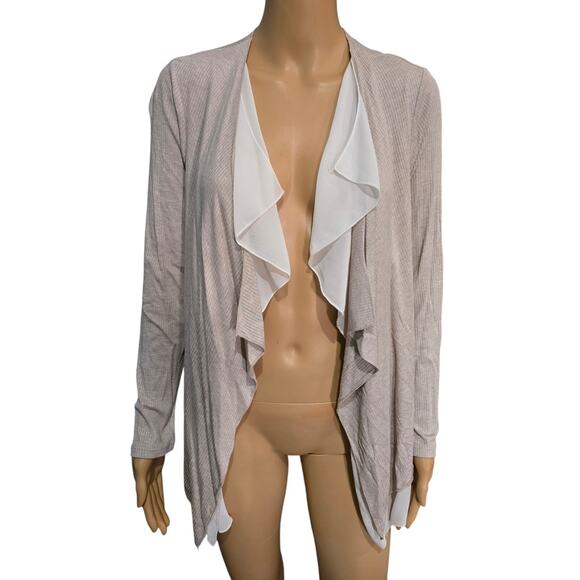 Pebble and Stone Layered Open Front Cardigan Small - Picture 1 of 6